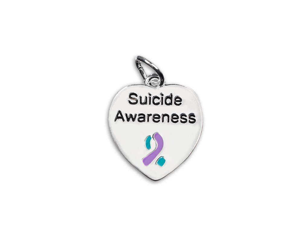 1796 Suicide Awareness Heart Charm 1 Charm